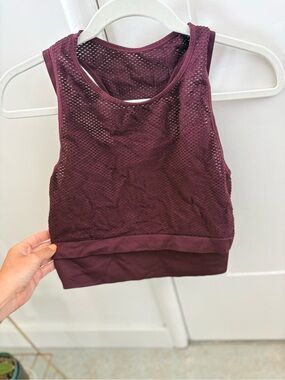 Joy Lab Mesh Sports Bra Crop Top - Burgundy